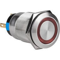 Main product image for SPDT Momentary 19mm Stainless Steel Waterproof Flat 060-659